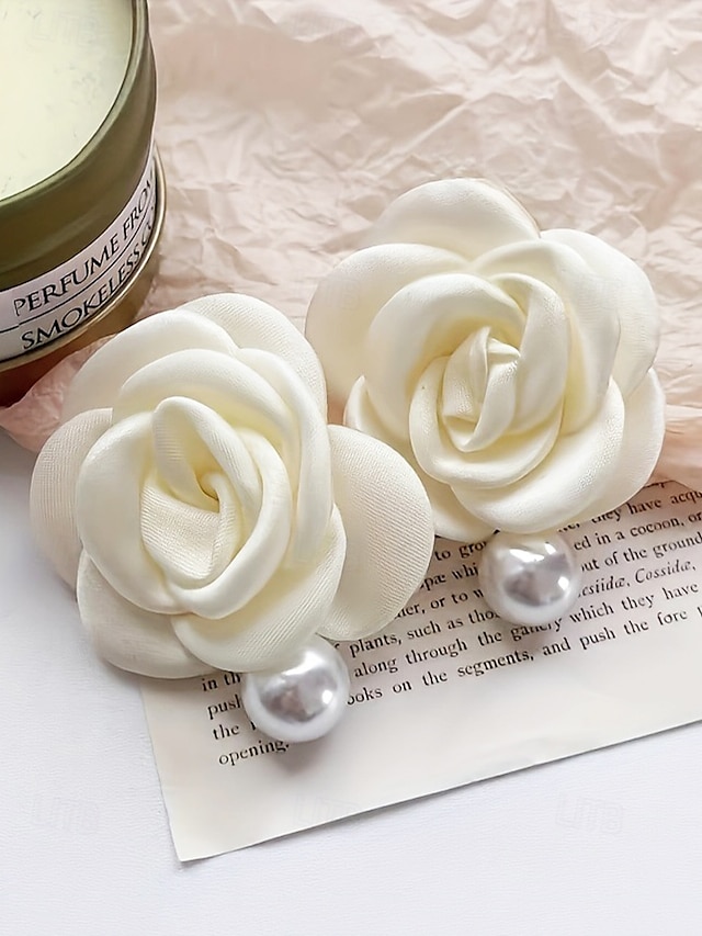  brincos de pino de flor femininos elegantes com gota de pérola falsa, estilo vintage para casamentos, festas e ocasiões formais