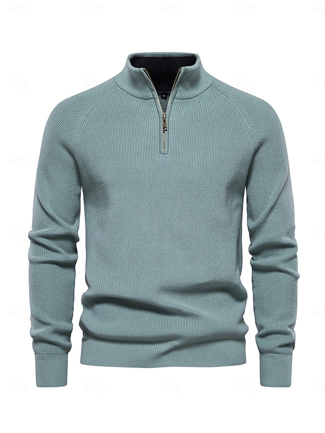  Herren Pullover Dunkelmarine Pfauenblau Langarm Shirt Golfkleidung, Kleidung, Outfits, Kleidung