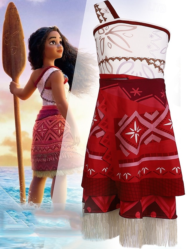  Moana Princess Moana Dress Costume Movie TV Theme Costumes Movie Cosplay for Girls' Kid's Carnival Children's Day World Book Day Party Birthday Beach