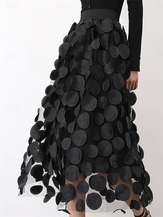  gonna donna gonne midi patchwork geometrica vacanza festa estate moda casual nero