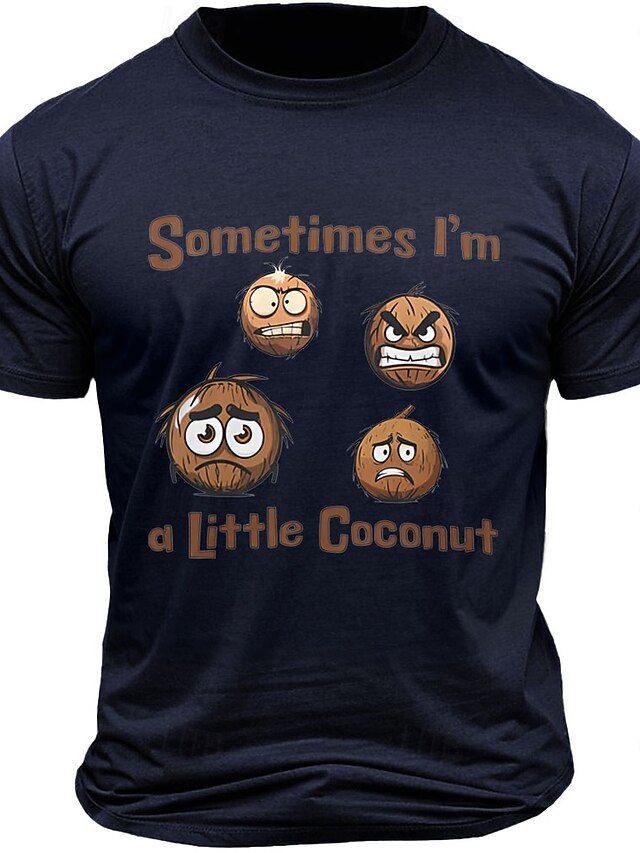  Homme Imprimé Lettre Noix de coco Hawaïen drôle T-shirt 100% Coton Manche Courte Graphique Chemise Noir Blanche Vert Véronèse T-shirt confortable Vacances Rue Vêtements de créateurs de mode