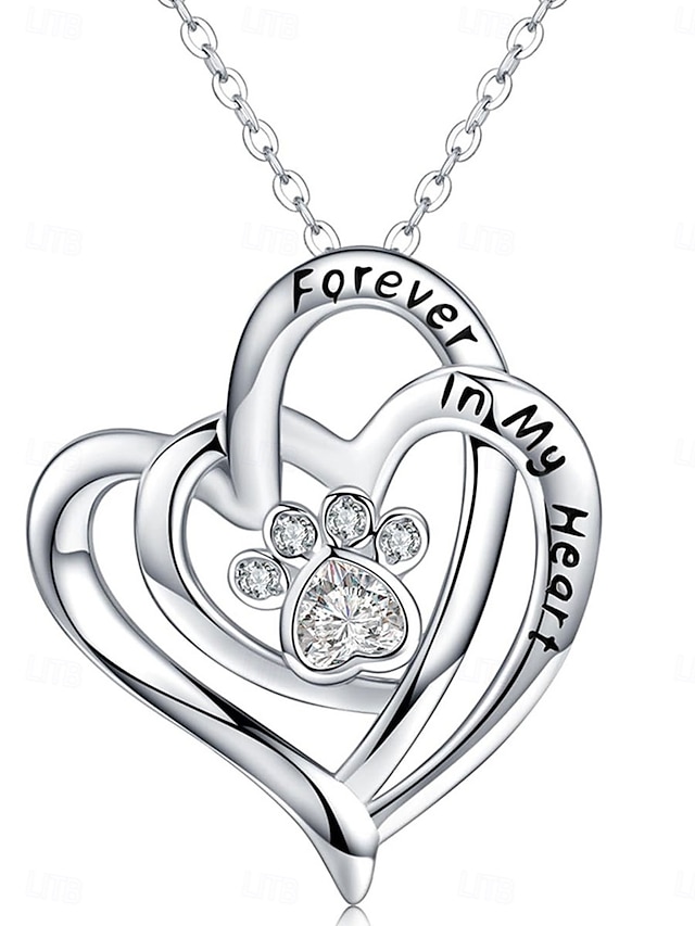  collana cromata donna moda carina classico cuore adorabile collana a forma di cuore per tutti i giorni san valentino