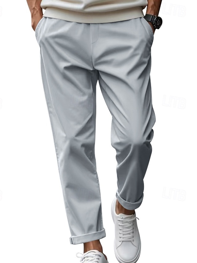  Per uomo pantaloni della tuta Pantaloni Pantaloni da completo Tasche A cordoncino Vita elastica Liscio Comfort Resistente alle rughe Lunghezza intera Matrimonio Feste Attività commerciale Di tendenza