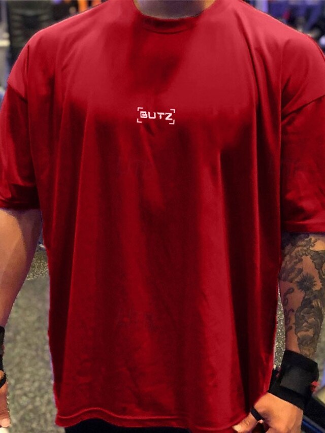  Homme Lettre Butz T-shirt Style décontracté 100% Coton Manche Courte Graphique Chemise Noir Blanche Rouge T-shirt confortable Occasionnel Vêtements de créateurs de mode