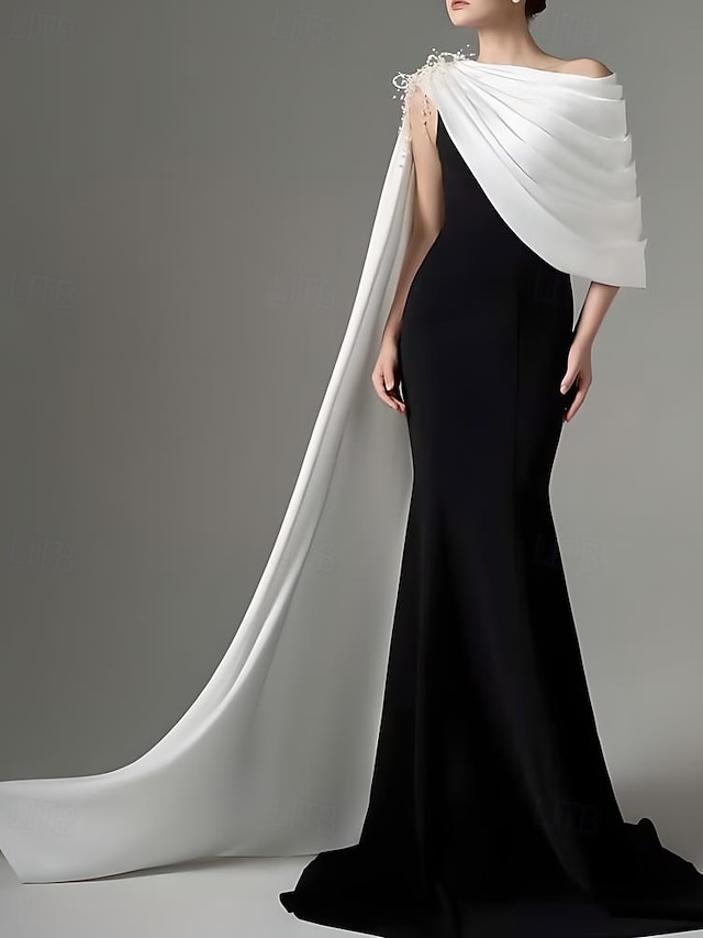  Trompete / Meerjungfrau Abendkleider Elegant Kleid Formal Hochzeit Bodenlanger Rock Ärmellos Schulterfrei Stretch-Krepp mit Plissee 2025
