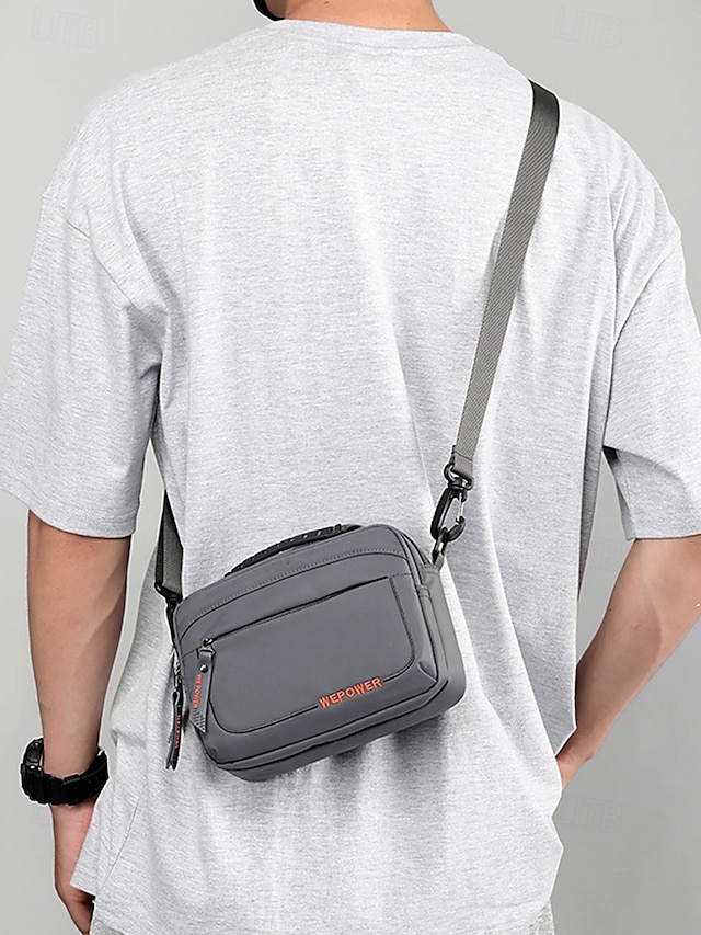  borsa a tracolla in nylon impermeabile con più scomparti con cerniera, borsa a tracolla leggera per uomo, perfetta per viaggi, lavoro e attività all'aperto, verde militare, blu scuro