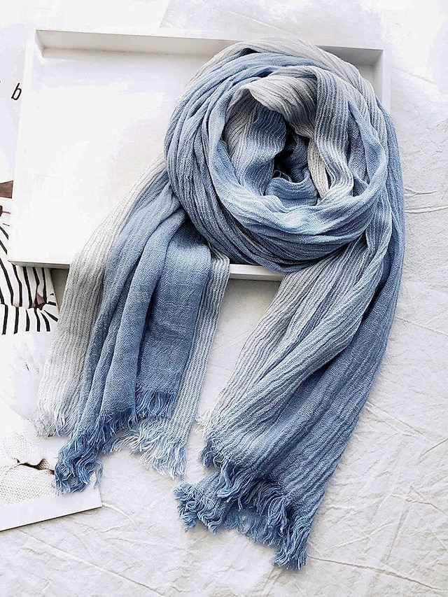  heren lichtgewicht ombre katoenen sjaal – casual modeaccessoire voor lente, herfst en dagelijkse outfits