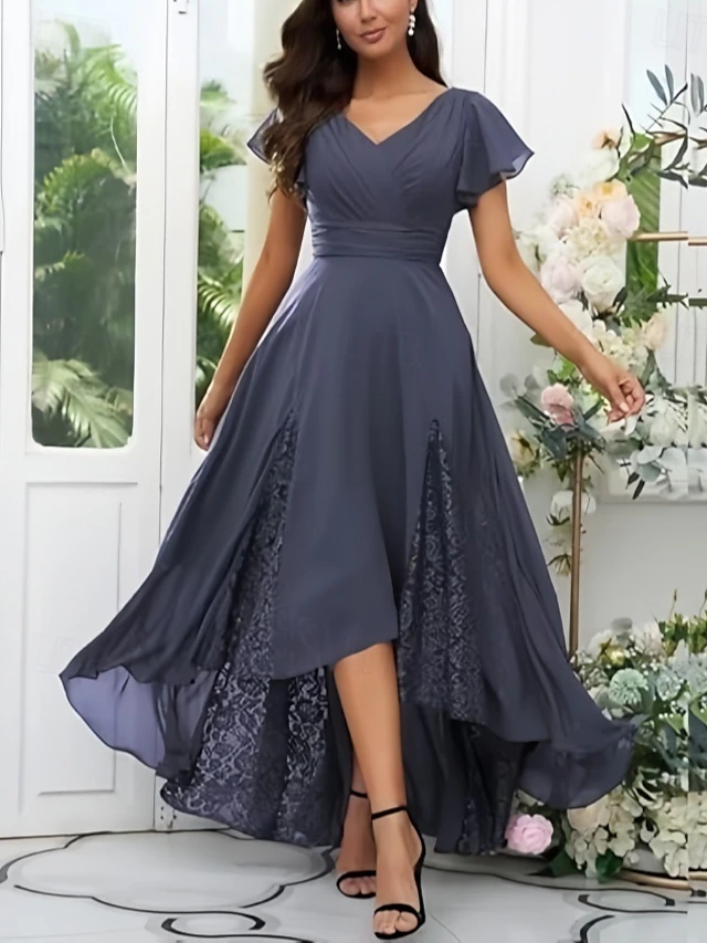 ALine Wedding Guest Dresses Elegant Dress Wedding Guest Asymmetrical