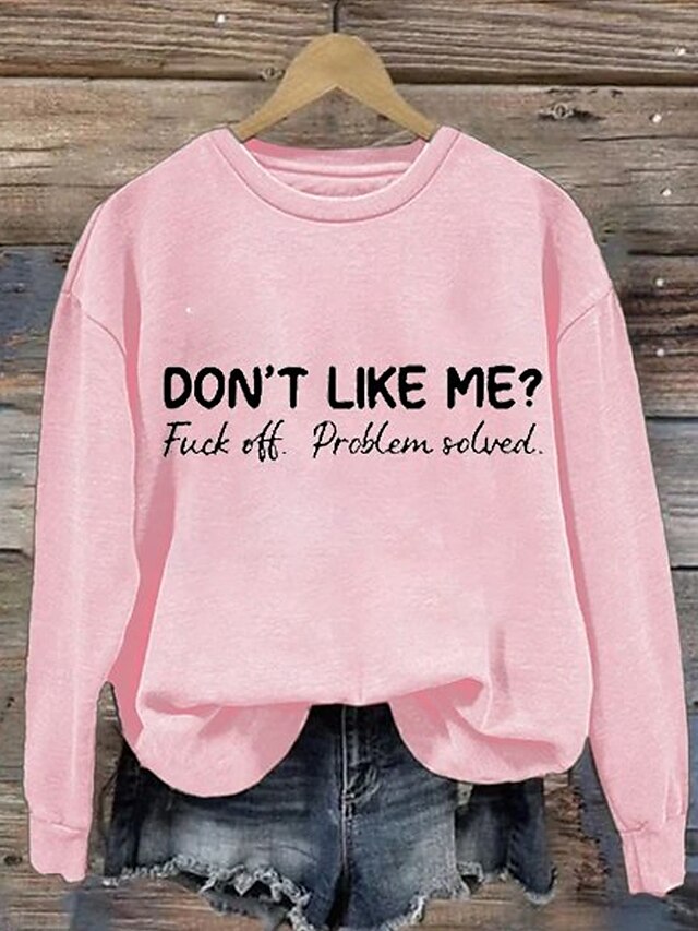  Femme Sweats à Capuche Lettre Décontractées manche longue Col Rond Hauts réguliers Travail Quotidien Casual Imprimer Rose Claire Automne Hiver