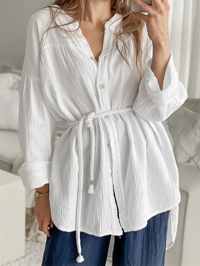 Chemise blanche femme manche longue