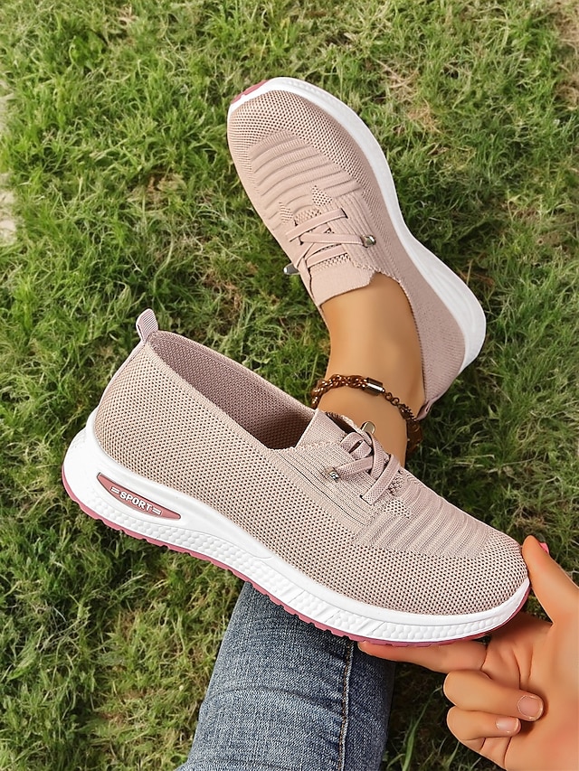  adidași de damă gri din tricot cu talpă cu pernă de aer – pantofi ușori și respirabili pentru mers, călătorii și ținute casual