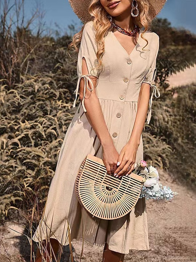 Vestidos De Gasa Elegantes Vestido De Verano Para Mujer Cuello