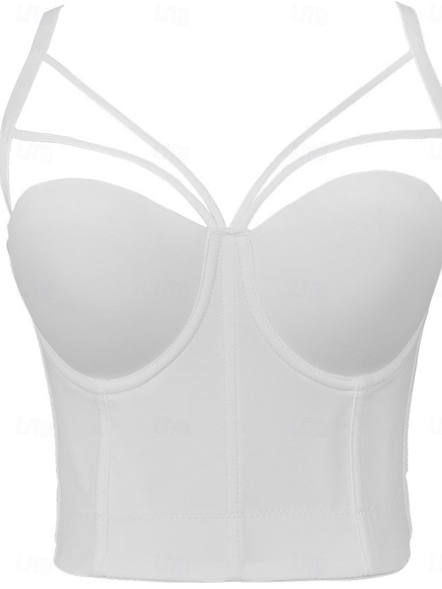  Women's Waist Cincher BacklessNightwearPOLY Date Club Bar Solid Colored Sexy Black White Red Summer