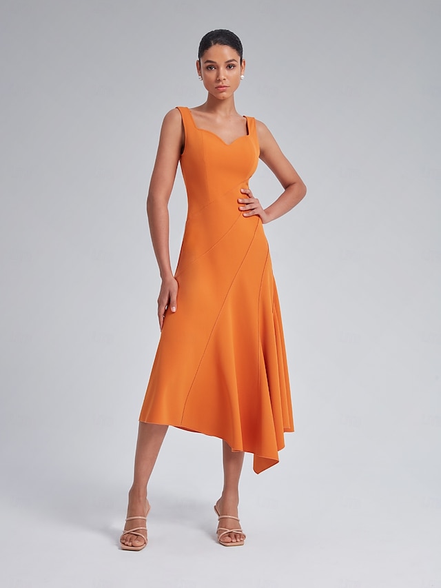  Asymmetric Sweetheart Neckline Dress