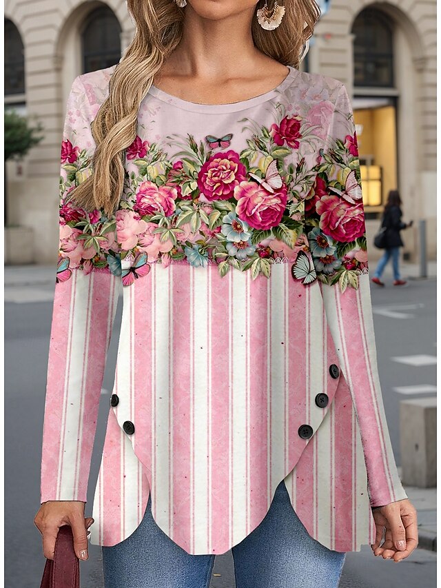 T-Shirt à Col V Sans Manches à Motif De Fleurs | RW&CO