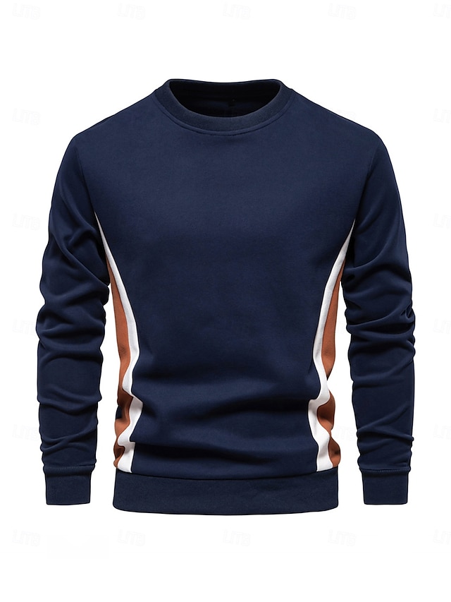  Herren Pullover Sweatshirt Marineblau Braun Grün Langarm Shirt Golfkleidung, Kleidung, Outfits, Kleidung