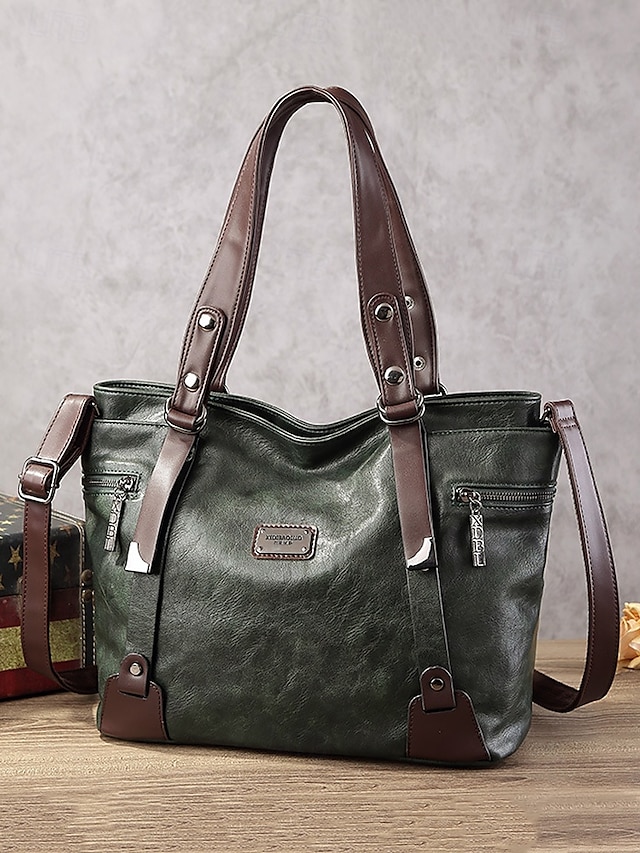  Premium Brown Faux Leather Handbag for Women – Versatile Messenger Bag with Adjustable Strap for Work and Casual Use