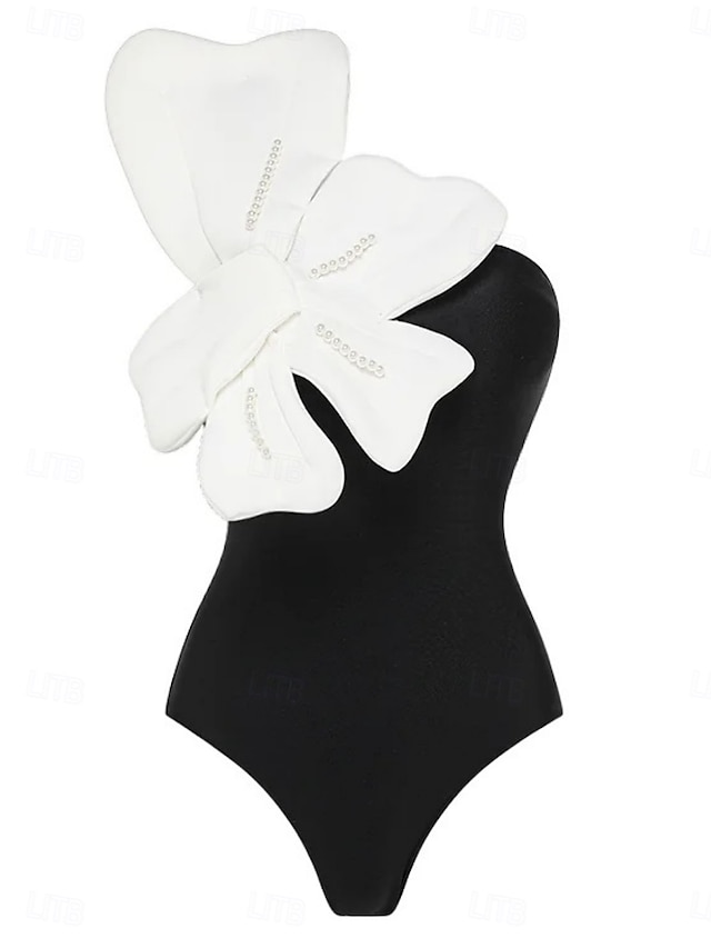  Dam Badkläder 2 st Monokini Baddräkt Öppen rygg Magkontroll Hög midja Smal Semester Standkläder Ensfärgat Asymmetrisk hals Ärmlös Baddräkter