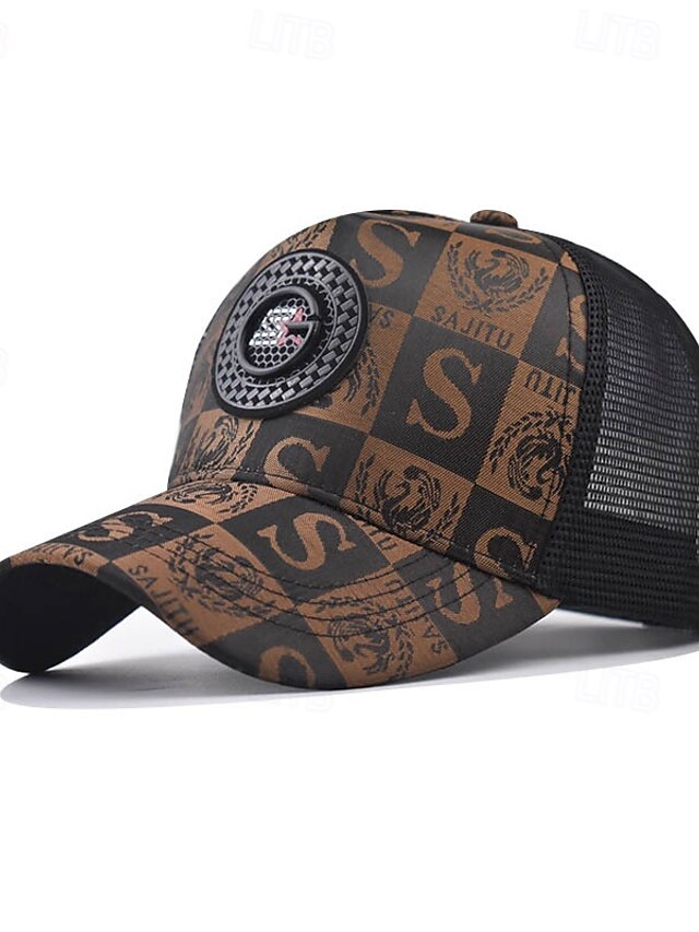  Homme Casquette de Baseball Chapeau de soleil Casquette Casquette en maille Noir Dorée Mélange Poly / Coton Ajustable Mode Usage quotidien Festival Lettre Imprimée Des lettres Décontracté / Quotidien