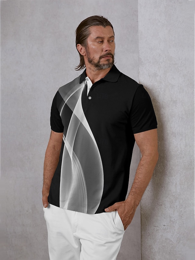  Homme T-shirt POLO Noir Manche Courte Top Tenue de golf Vêtements Tenues Porter des vêtements