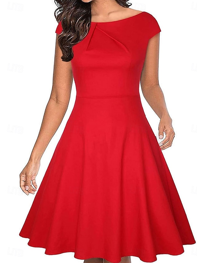  Damen kleid lang Casual kleid Maxidress A Linie Kleid Basic Brautkleider schlicht Urlaub Party Arbeit Regular Fit Glatt Ärmellos Rundhalsausschnitt Schwarz Wein Rote Sommer Frühling