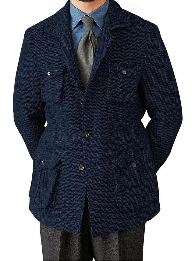 Men's Regular Fit Single Breasted Three-buttons Blazer Jacket