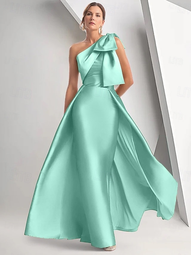 Modern A-Line One Shoulder Sleeveless Backless Floor-Length Evening Dress
