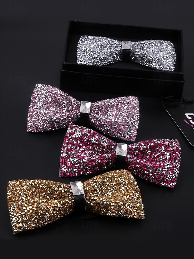  rhinestone sløyfe for menn – elegant formell tilbehør med krystalldetaljer, perfekt for bryllup, fester og spesielle anledninger