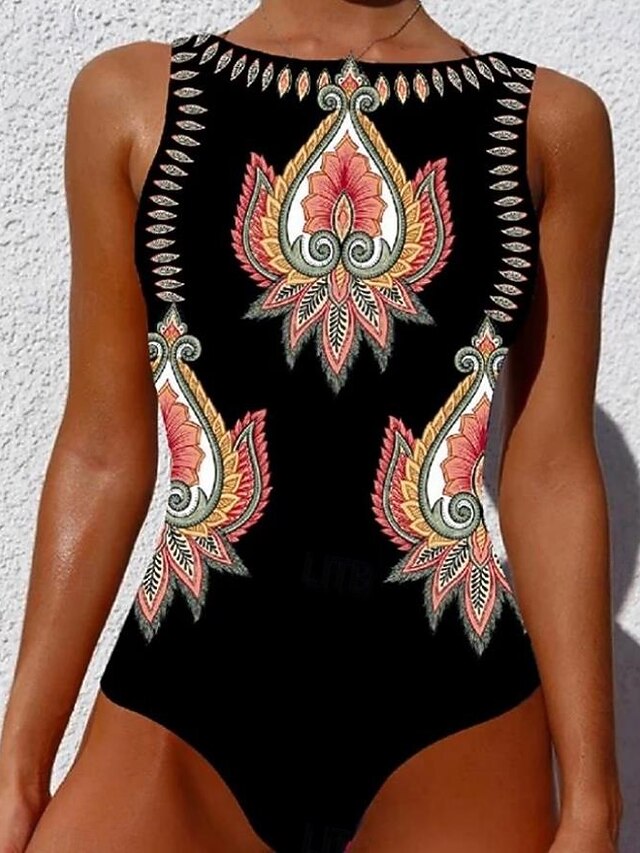 One Piece Swimsuit Slimming Monokini Backless Tummy Control High Waist Slim Vacation Beach Wear Ombre U Neck Sleeveless Bathing Suits