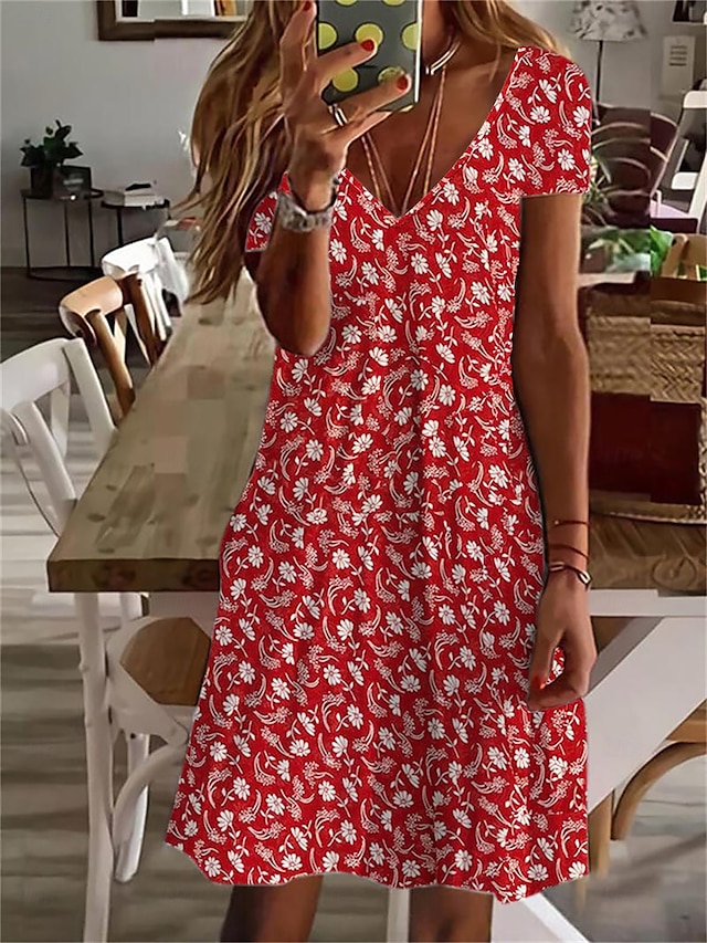  Damskie Normalny Rozmiar UE / USA Sukienka mini Sukienka Boho z długim rękawem Sukienka letnia Elegancka sukienka Elegancja Bohema Tropikalny Rękaw typu motylek Impreza Codzienny Randka Dopasowana