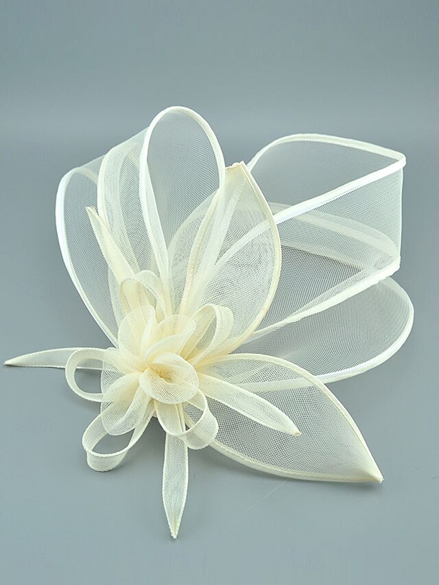  Accesorii pentru păr tul de nuntă elegant cu panglici accesoriu de cap pălării fascinator Rochie de zi de cursă