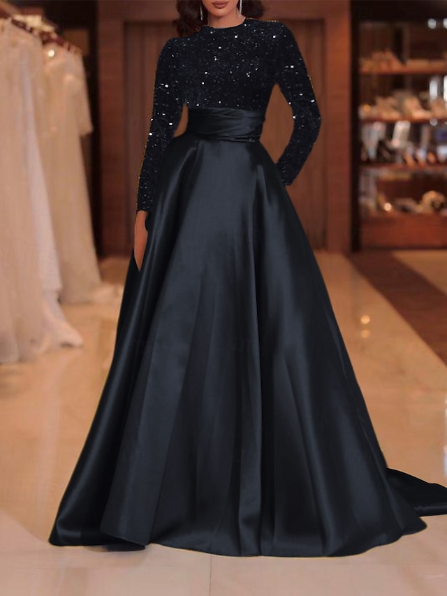 Elegant Square Neck Sequin A-Line Cocktail Dress Evening Dress DP8075 main image 1