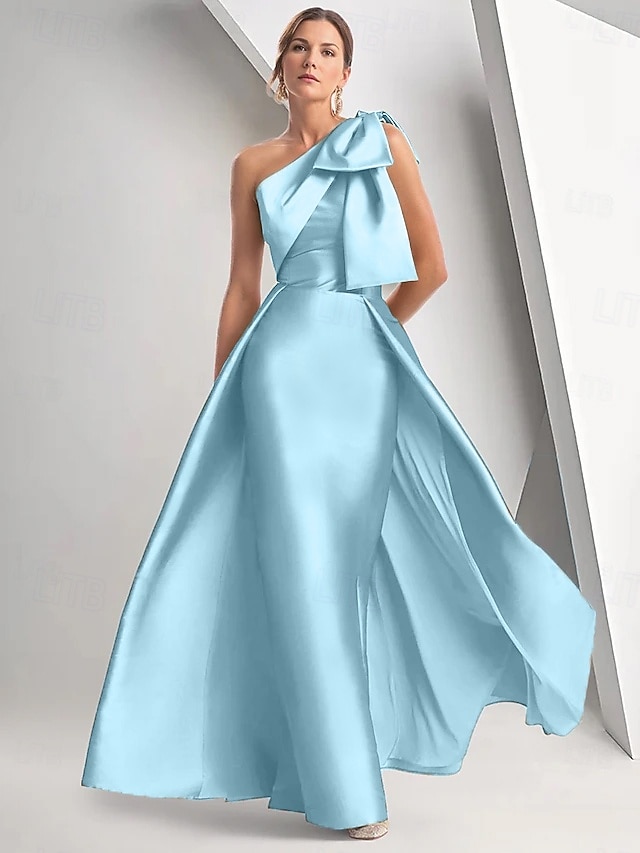 Sleeveless Stand Collar Plain Bow Panel Lace A-Line Evening Gown