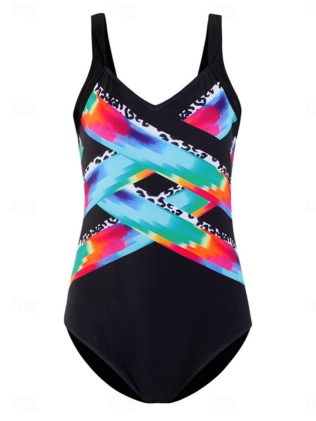  Dam Badkläder En bit Monokini Baddräkt Öppen rygg Magkontroll Hög midja Smal Semester Standkläder Nyans Leopard V-hals Ärmlös Baddräkter