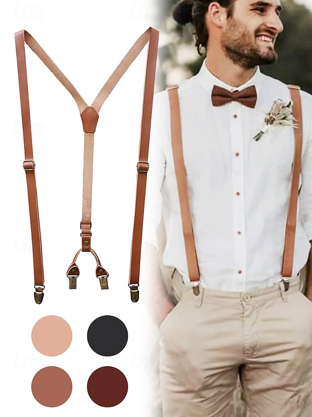  selesett for menn – justerbare y-rygg seler med klips – elegant mote for bryllup, formelle begivenheter og daglig bruk
