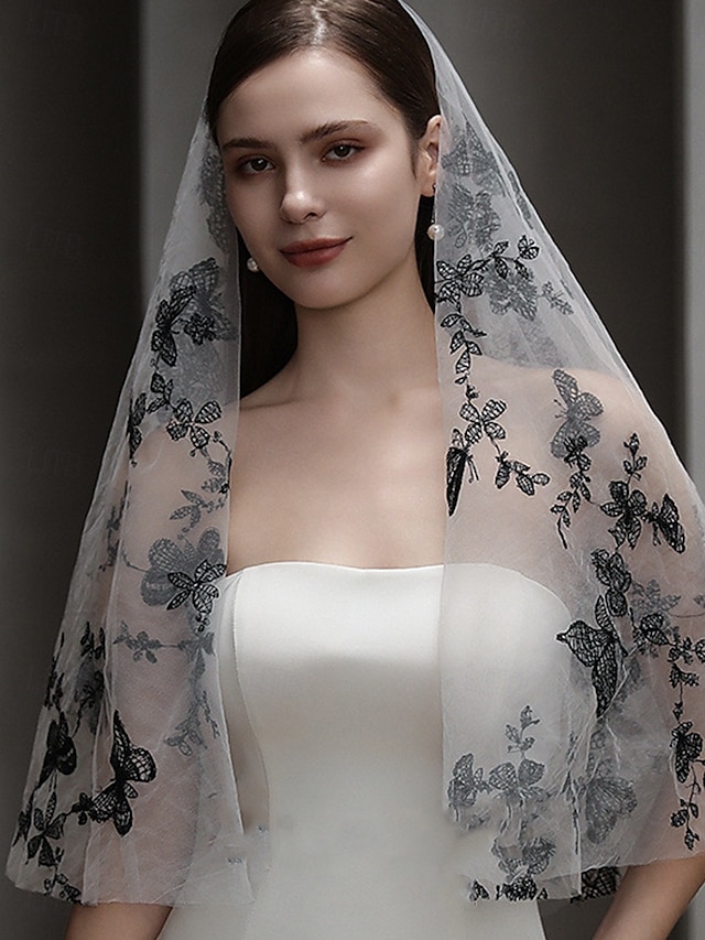  One-tier Comtemporary / Stylish Wedding Veil Elbow Veils with Faux Pearl Tulle