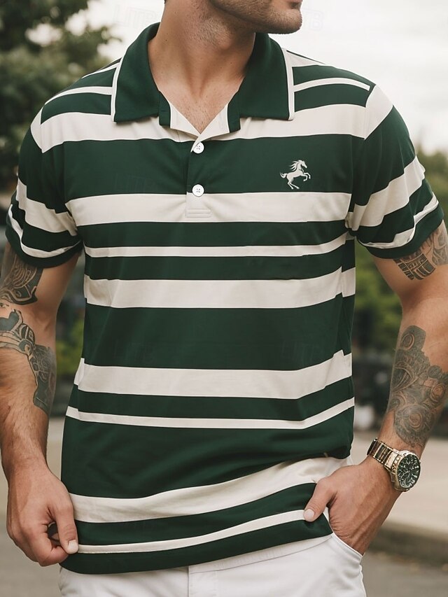 Ray Kariban > polo rugby rayé à manches courtes - 3 Couleurs - 4 Taille