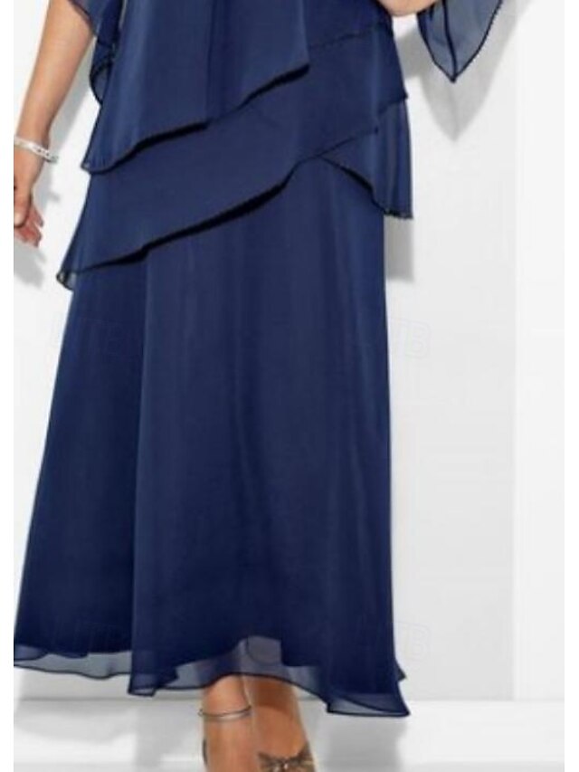 Sheath Sparkly Beaded Maxi Mother of the Bride & Groom Dresses with Sheer Round Neck main image 1
