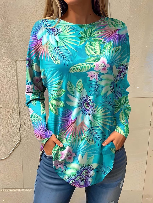  St. Patrick Women's T Shirt Shamrock Fashion Long Sleeve Crew Neck Regular Tops Daily Weekend Print Green Summer Spring