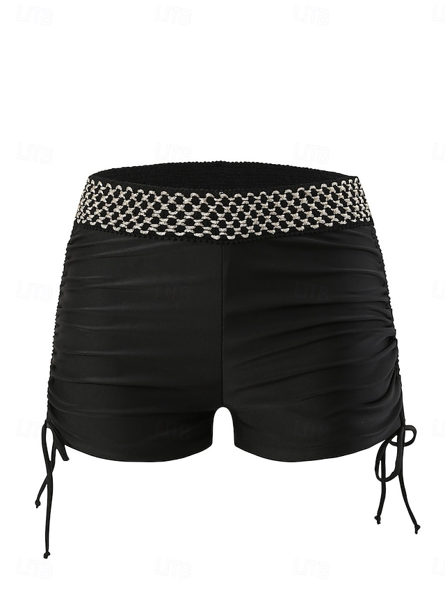  Femme Maillots de Bain Caleçon extensible Maillot de bain Patchwork Taille haute Vacances Tenues de plage Couleur unie Sans Manches Maillots de bain