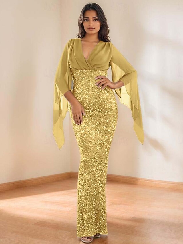 Vestidos con mangas de trompeta sexy y estilo sirena con hombros descubiertos Salvia polvorienta