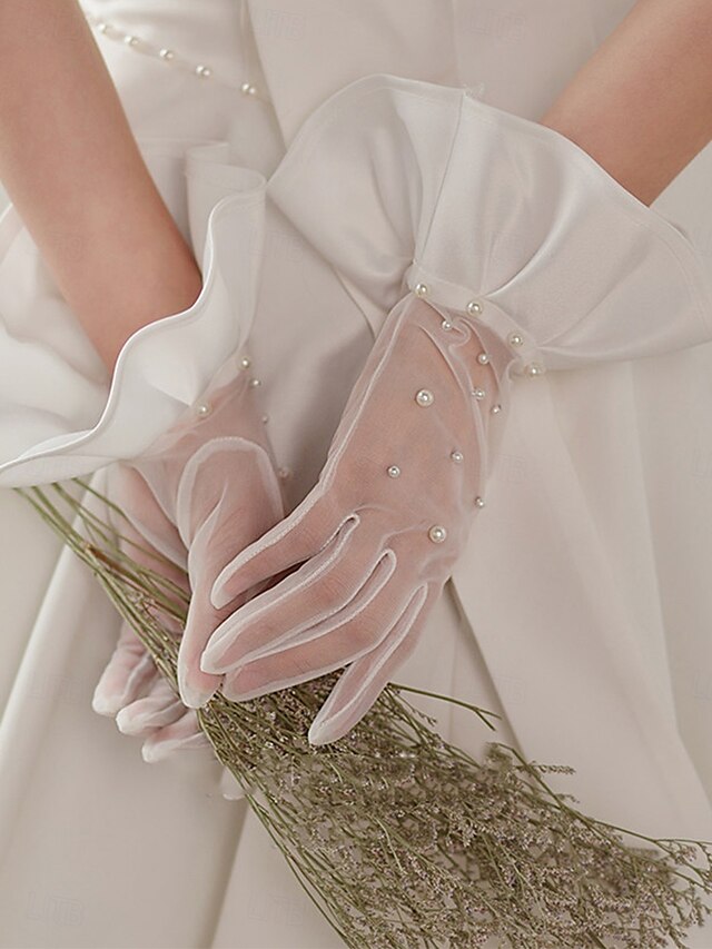  Spets Handleder Längd Handskar Elegant  Klassisk Stil Med Rena Färger Bröllop  Fest Handskar