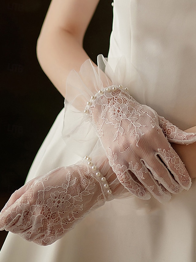  Dentelle Longueur Poignet Gant Elégant / Style classique Avec Couleur Pure Gants de Mariage / Fête