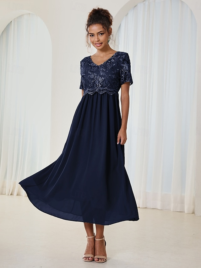  Pentru femei Rochie Maxi Rochie A line Elegant Oficial Invitat la nunta Petrecere cu cocktail Fit regulat Manșon scurt În V Verde salvie Roz Îmbujorat Bleumarin Verde Închis Vară