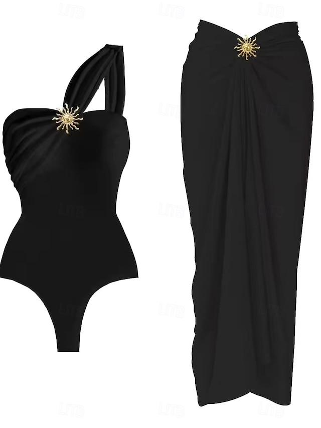  Dam Badkläder En bit Monokini Baddräkt Öppen rygg Magkontroll Hög midja Smal Semester Standkläder Ensfärgat Axelbandslös Ärmlös Baddräkter