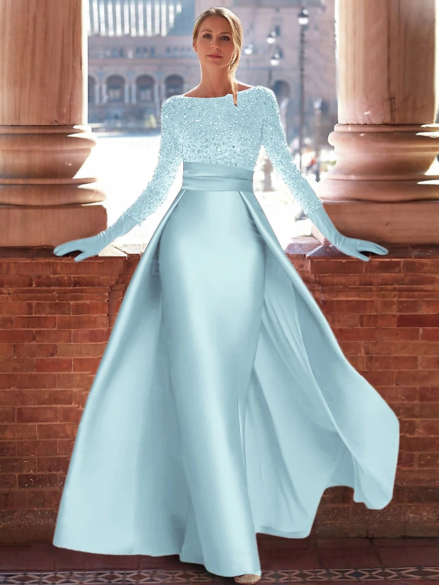 Robe De Soir e A Line En Satin l gante Robe De Mariage Automne Invit e robe-de-soir-e-a-line-en-satin-l-gante-robe-de-mariage-automne-invit-e