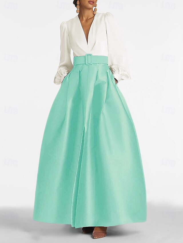 Straps Square Neckline Mineral Green Formal Dresses with Split main image 1