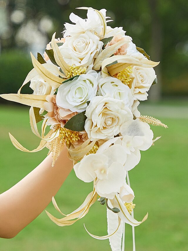  Fleurs de poignet de mariage bouquets de mariage  événement  fête PVC (chlorure de polyvinyle) style floral