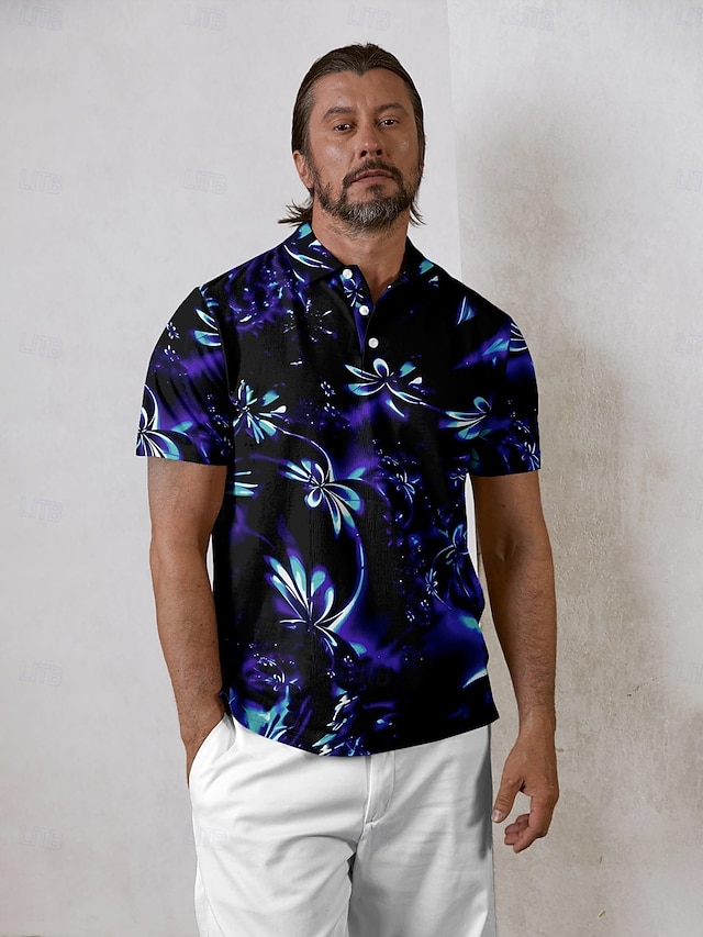  Homme T-shirt POLO Bleu Manche Courte Top Tenue de golf Vêtements Tenues Porter des vêtements