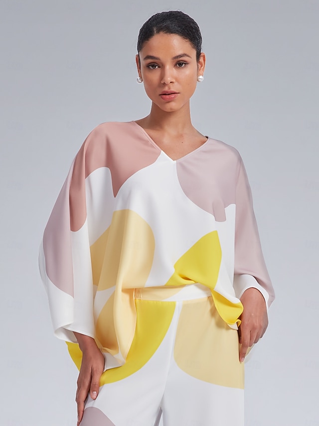  Loose Fit V-Neck Kaftan Top
